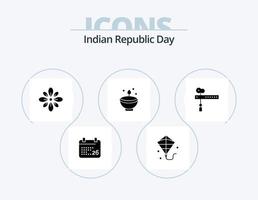 indischer republiktag glyph icon pack 5 icon design. Lampe. Diwali. Dekoration. deepavali. zelebrieren vektor