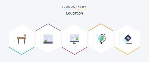 Bildung 25 Flat Icon Pack inklusive Bildung. Globus. e. Bildung. Schule vektor