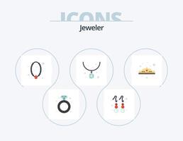 Schmuck Flat Icon Pack 5 Icon Design. Krone. Schmuck. Schmuck. Mode. Anhänger vektor