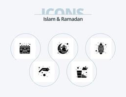 Islam und Ramadan Glyphen-Icon-Pack 5 Icon-Design. traditionell. Tee. Zeit. Topf. Ramadan vektor