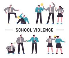 Schüler mit schulischer Gewalt vektor