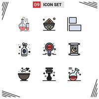 9 kreativ ikoner modern tecken och symboler av bud fest lunch dryck vänster redigerbar vektor design element