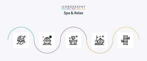 Spa und Relax Line 5 Icon Pack inklusive grünem Tee. Tee . Spa . Spa vektor