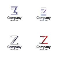 Buchstabe z großes Logo-Pack-Design kreatives modernes Logo-Design für Ihr Unternehmen vektor