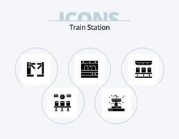 Bahnhof Glyphe Icon Pack 5 Icon Design. Transport. Sitze. Zugriff. Bahn. Tür vektor