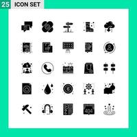 uppsättning av 25 modern ui ikoner symboler tecken för moln säkerhet sår brand rum redigerbar vektor design element