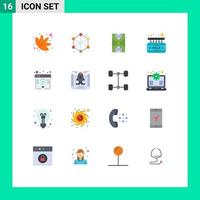 Stock Vector Icon Pack mit 16 Zeilenzeichen und Symbolen für den Start von Geschäftsideen Leben Browserzeichen editierbares Paket kreativer Vektordesign-Elemente