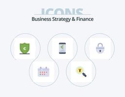 Geschäftsstrategie und Finanzen flaches Icon Pack 5 Icon Design. online. Zahlung. Suche. Handy, Mobiltelefon. Schild vektor