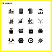 16 kreativ ikoner modern tecken och symboler av fest ljus elektrisk födelsedag skydd redigerbar vektor design element