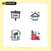 Stock Vector Icon Pack mit 4 Zeilenzeichen und Symbolen für die Formel Business School Bekleidungsrate editierbare Vektordesign-Elemente