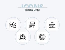 mat och dryck linje ikon packa 5 ikon design. cocktail. Kafé. orange. lunch. dryck vektor