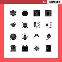 uppsättning av 16 modern ui ikoner symboler tecken för sida utveckla browser kodning gränssnitt redigerbar vektor design element
