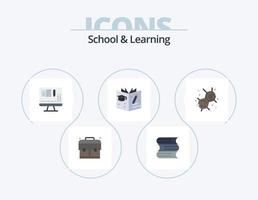 Schule und Lernen flach Icon Pack 5 Icon Design. . . Bildung. Labor. Chemie vektor