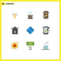 9 kreative Symbole moderne Zeichen und Symbole des Tablet-Lagerhauses Bienenlager einkaufen editierbare Vektordesign-Elemente vektor