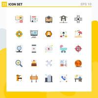 satz von 25 modernen ui-symbolen symbole zeichen für strategie zielmonitor kreuzung smart house editierbare vektordesignelemente vektor
