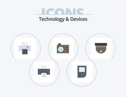 Geräte flach Icon Pack 5 Icon Design. . Überwachung. Aktenvernichter. Sicherheit. Nocken vektor