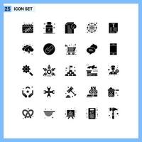 satz von 25 modernen ui-symbolen symbole zeichen für dateihierarchie spa-verbindungshinweis editierbare vektordesignelemente vektor