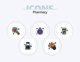 apotek linje fylld ikon packa 5 ikon design. Kontakt. plats hållare. förnödenheter. bandage. d vektor