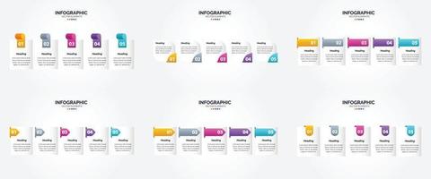 flaches Designset der Vektorillustrations-Infografiken für Werbebroschürenflieger und -zeitschrift vektor