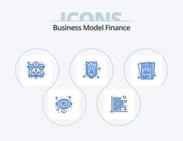 finanzieren blaues Icon Pack 5 Icon Design. Kredit. sicher. finanziell. Digital. Blockchain vektor