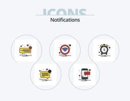 Benachrichtigungszeile gefüllt Icon Pack 5 Icon Design. Nachrichten. Alarm. Error. benachrichtigen. Glocke vektor