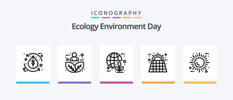 Ecology Line 5 Icon Pack inklusive Öko. Blatt. Energie. Öko. bio. kreatives Symboldesign vektor