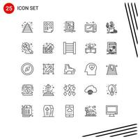 25 kreative Symbole moderne Zeichen und Symbole der Finanzmikrowelle minus Küche eBook editierbare Vektordesign-Elemente vektor