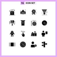 16 kreative Symbole moderne Zeichen und Symbole von Pinsel Irland Pinsel Federball editierbare Vektordesign-Elemente vektor