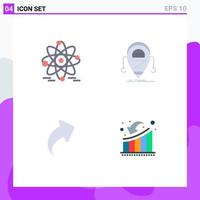 Piktogrammsatz von 4 einfachen flachen Ikonen von Atom bis Android-Roboter Geschäftsmann editierbare Vektordesign-Elemente vektor