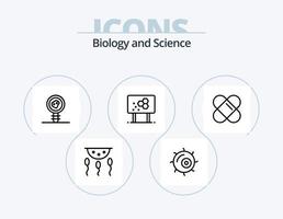Biologie Linie Icon Pack 5 Icon Design. Mikrobe. Bildung. Biochemie. Biologie. Bewegung vektor