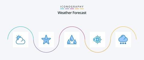 Weather Blue 5 Icon Pack inklusive . Sonne. Wetter. Vorhersage vektor