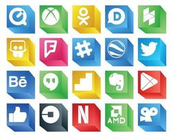 20 Social Media Icon Pack inklusive Apps Evernote Chat Google Analytics Behance vektor