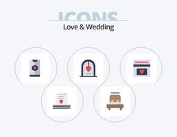 kärlek och bröllop platt ikon packa 5 ikon design. kärlek. båge. bröllop. bröllop. hjärta vektor