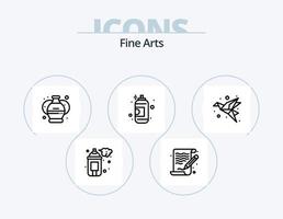 Bildende Kunst Linie Icon Pack 5 Icon Design. Blumentopf. malen. Grafik. Künste. malen vektor