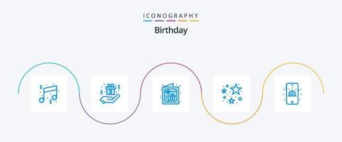 Geburtstag blau 5 Icon Pack inklusive Kuchen. Geburtstag. Geburtstag. Gruppe. Geburtstag