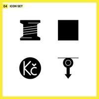 Aktienvektor-Icon-Pack mit 4 Zeilenzeichen und Symbolen für Bobbin Coin Control Player Boy editierbare Vektordesign-Elemente vektor