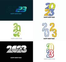 stor uppsättning av 2023 Lycklig ny år logotyp text design 2023 siffra design mall vektor