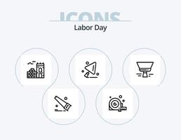 Labor Day Line Icon Pack 5 Icon Design. Konstruktion. Werkzeug. Winkel. Schneiden. Axt vektor