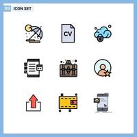 9 kreativ ikoner modern tecken och symboler av handväska utveckling data utveckla app redigerbar vektor design element
