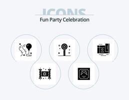 Party-Glyphen-Icon-Pack 5 Icon-Design. Coupon. Sommer. Luftballons. Gruppe. Spaß vektor