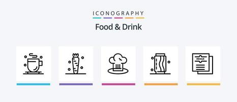 Food and Drink Line 5 Icon Pack inklusive Soft. Getränk. Lebensmittel. Mittagessen. Getränk. kreatives Symboldesign vektor