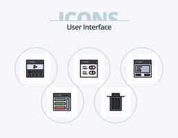 användare gränssnitt linje fylld ikon packa 5 ikon design. skräp. radera. användare. användare. hjälte vektor