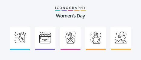 Womens Day Line 5 Icon Pack inklusive Geschenk. zelebrieren. Schmetterling. Frau. Sex. kreatives Symboldesign vektor