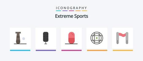 Sport Flat 5 Icon Pack inklusive . Sport. Gesundheit. Fertig. Ausrüstung. kreatives Symboldesign vektor