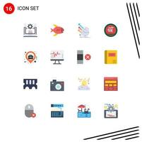 Stock Vector Icon Pack mit 16 Linienzeichen und Symbolen für Business Bangladesh Sea Bangla Regularities Editierbares Paket kreativer Vektordesign-Elemente