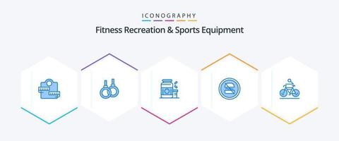 kondition rekreation och sporter Utrustning 25 blå ikon packa Inklusive snabb. diet. bodybuilding. förbjudna. tillägg vektor