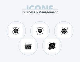 Geschäft und Management Glyphen-Icon-Pack 5 Icon-Design. Anfang. Unternehmen. Reichtum. Unternehmen. Schild vektor