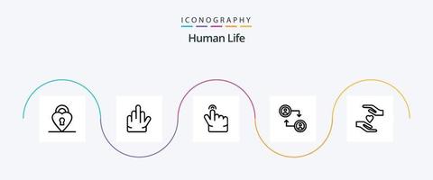 Human Line 5 Icon Pack inklusive . berühren. Liebe. Pflege vektor