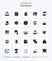 kreativ ny företag 25 glyf fast svart ikon packa sådan som ansträngningar. företag. pengar. pil. pengar vektor