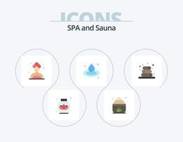 Sauna-Flachbild-Icon-Pack 5 Icon-Design. . . Sauna. Wohlbefinden. Spa vektor